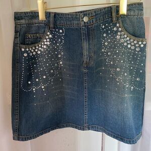 Cache denim shirt with rhinestones - size 8